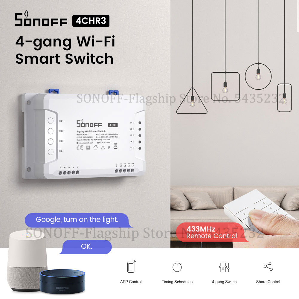 Itead SONOFF 4CH R3 Wifi kablo - Home Automation Technology incelemesi ve fiyatı
